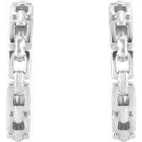 Sterling Silver 10.23 mm Chain Link Huggie Earrings