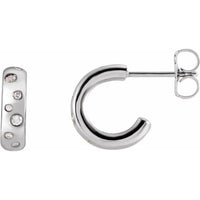 Platinum 1/8 CTW Diamond Hoop Earrings 1