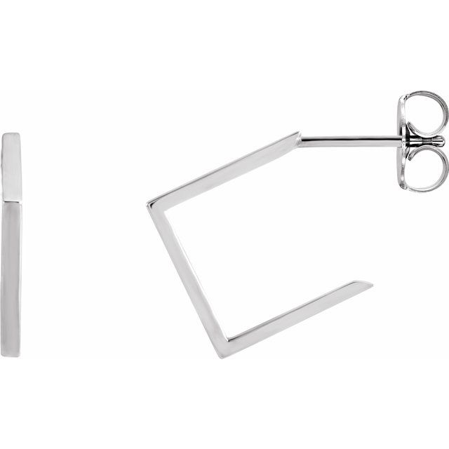 Sterling Silver 15.76 mm Geometric Hoop Earrings 1