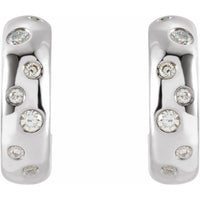 Platinum 1/8 CTW Diamond Hoop Earrings 2