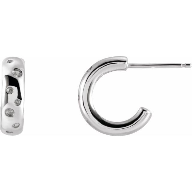 Sterling Silver Left Hoop Earrings 1