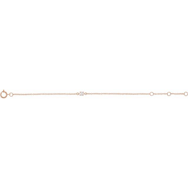 14K Rose Imitation Amethyst Youth Birthstone 4 1/2-5 1/2" Bracelet 2