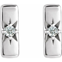 14K White Gold .07 CTW Lab-Grown Diamond Starburst Bar Earrings