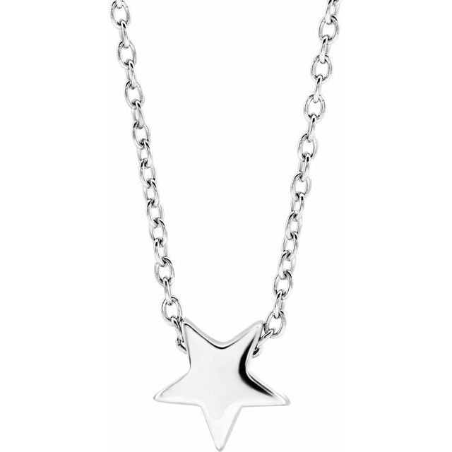 Sterling Silver Star 16-18" Necklace 1
