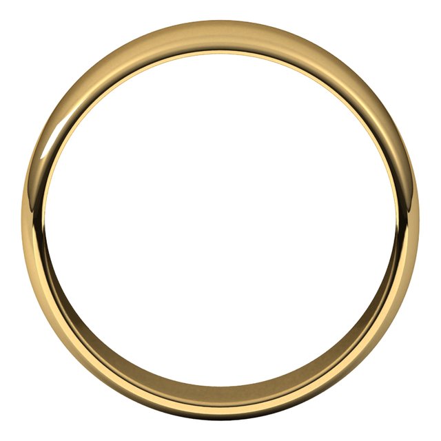 18K Yellow Gold 6 mm Half Round Light Wedding Band 2
