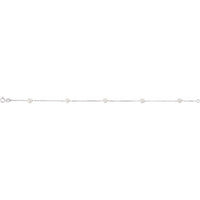 14K White Freshwater Cultured Pearl Station 7" Bracelet 2
