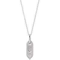 14K White Gold Initial J .05 CT Natural Diamond 16-18" Necklace