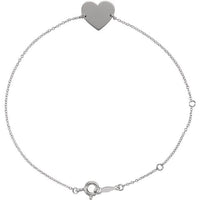 14K White 7-8" Heart Shaped Bracelet 1