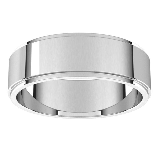Sterling Silver 6 mm Standard Weight Flat Edge Wedding Band 3