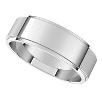 Sterling Silver 6 mm Standard Weight Flat Edge Wedding Band 5
