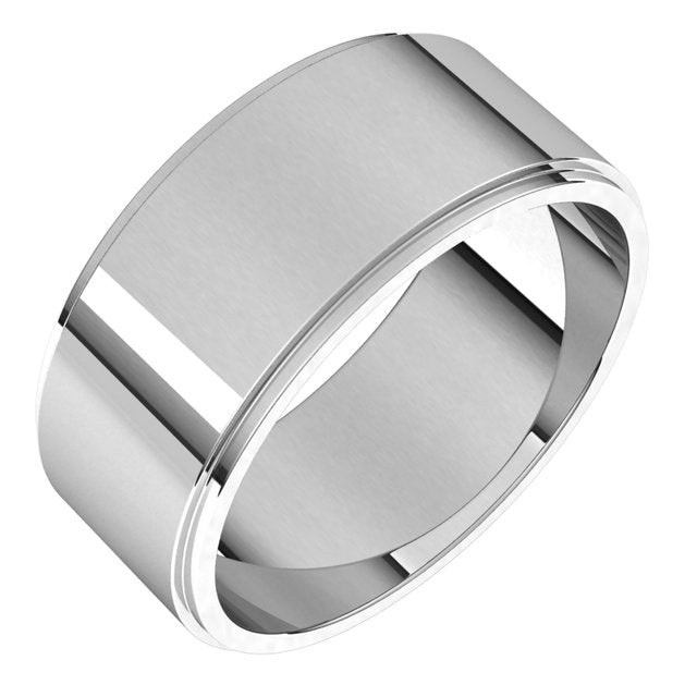 Sterling Silver 8 mm Standard Weight Flat Edge Wedding Band 1