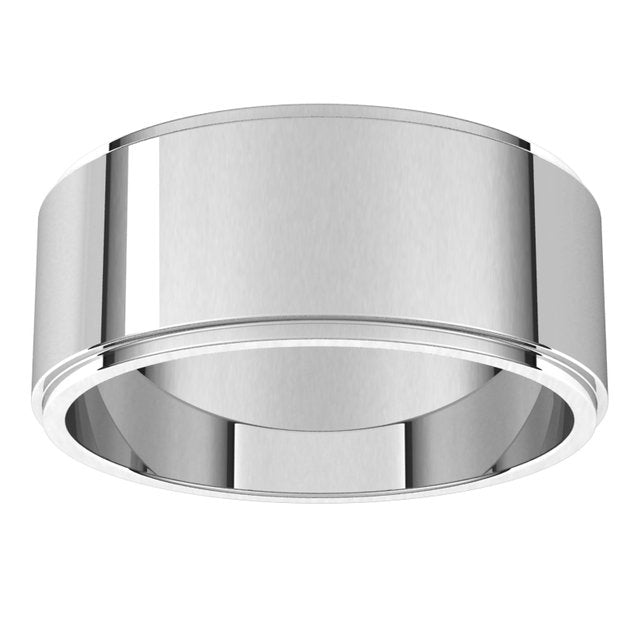 Sterling Silver 8 mm Standard Weight Flat Edge Wedding Band 3