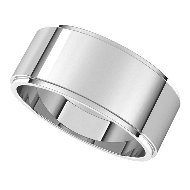 Sterling Silver 8 mm Standard Weight Flat Edge Wedding Band 5