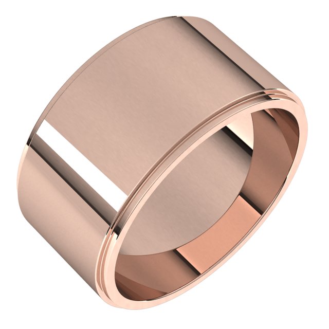 14K Rose Gold 10 mm Standard Weight Flat Edge Wedding Band 1