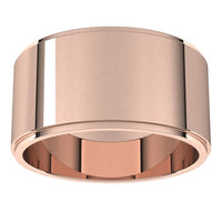 14K Rose Gold 10 mm Standard Weight Flat Edge Wedding Band 3