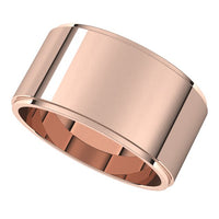 14K Rose Gold 10 mm Standard Weight Flat Edge Wedding Band 5