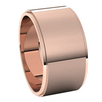 14K Rose Gold 10 mm Standard Weight Flat Edge Wedding Band 6