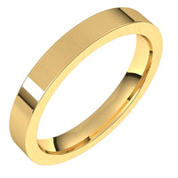 14K Yellow 3 mm Flat Comfort Fit Band Size 7