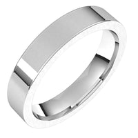 14K White 4 mm Flat Comfort Fit Band Size 4.5
