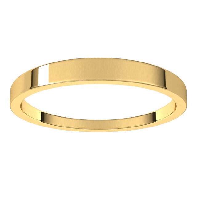 10K Yellow Gold 2.5 mm Flat Tapered Wedding Band 3