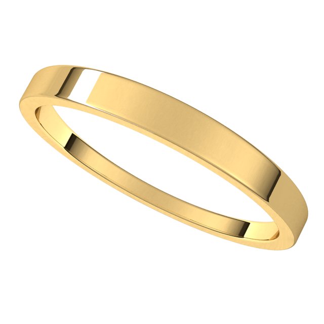 10K Yellow Gold 2.5 mm Flat Tapered Wedding Band 5
