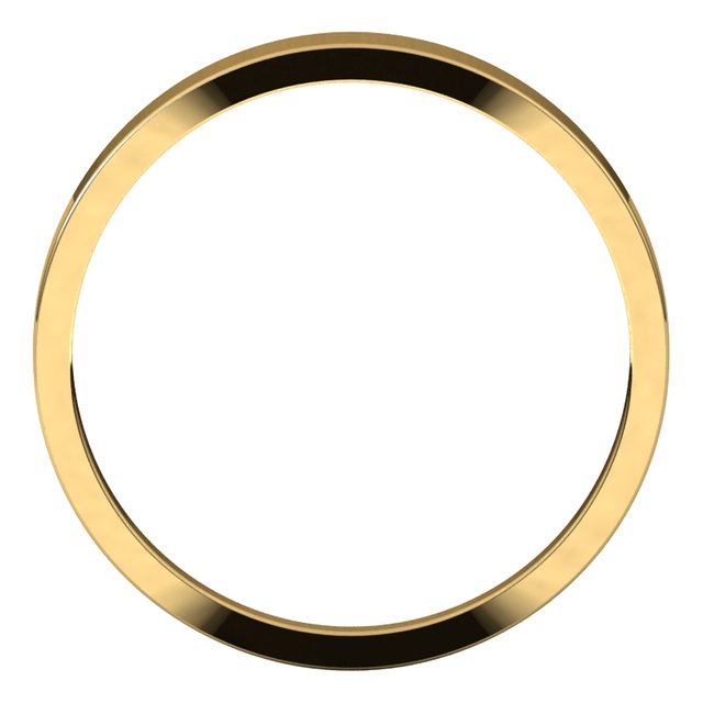 14K Yellow Gold 3 mm Flat Tapered Wedding Band 2