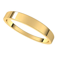 14K Yellow Gold 3 mm Flat Tapered Wedding Band 5
