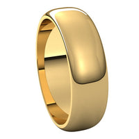 18K Yellow Gold 6 mm Half Round Wedding Band 6