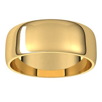 18K Yellow Gold 7 mm Half Round Light Wedding Band 3