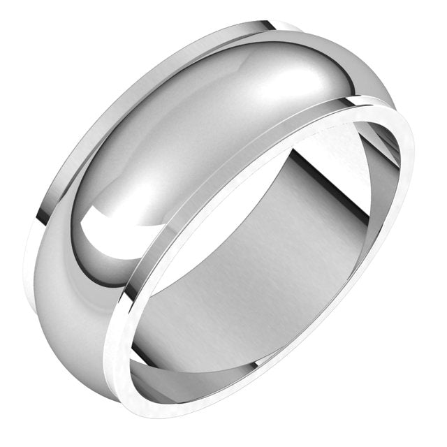 Sterling Silver 7 mm Half Round Edge Wedding Band 1