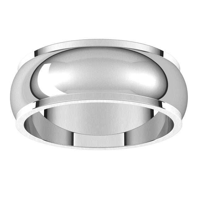 Sterling Silver 7 mm Half Round Edge Wedding Band 3