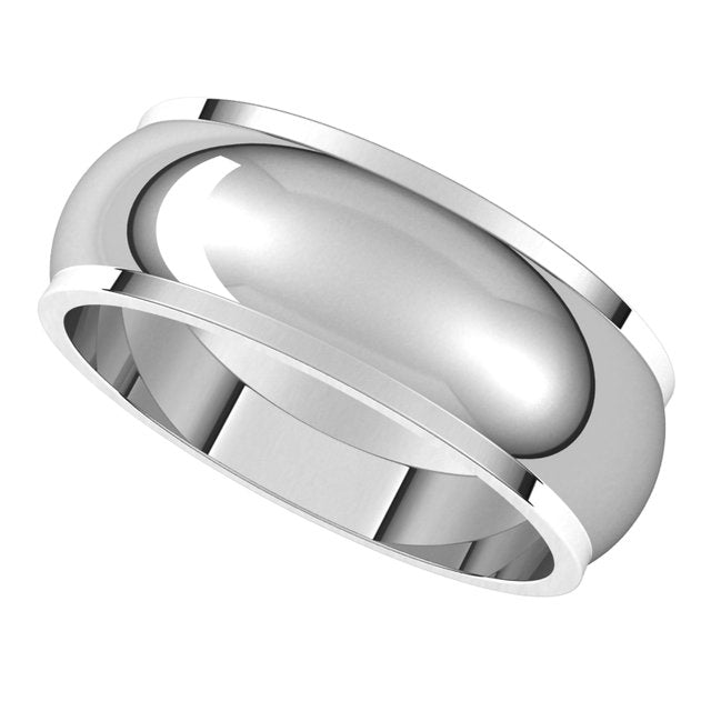 Sterling Silver 7 mm Half Round Edge Wedding Band 5