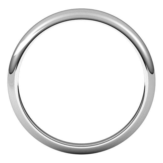 18K White Gold 4 mm Half Round Tapered Wedding Band 2