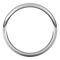 18K White Gold 4 mm Half Round Tapered Wedding Band 2