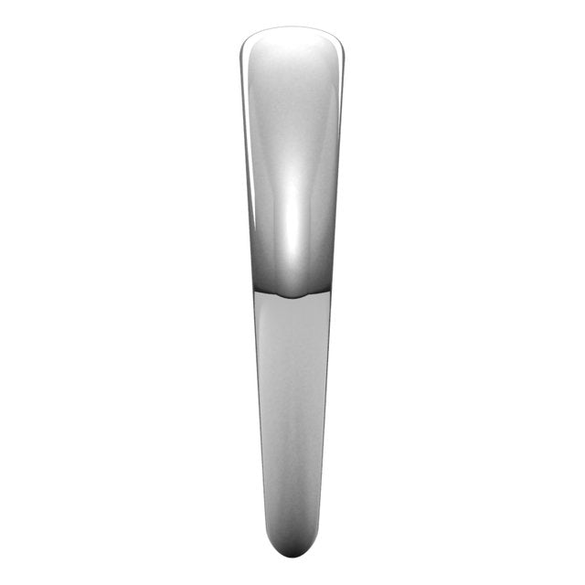 14K White Gold 4 mm Half Round Tapered Wedding Band 4