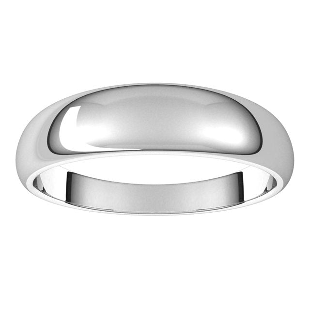 18K White Gold 5 mm Half Round Tapered Wedding Band 3