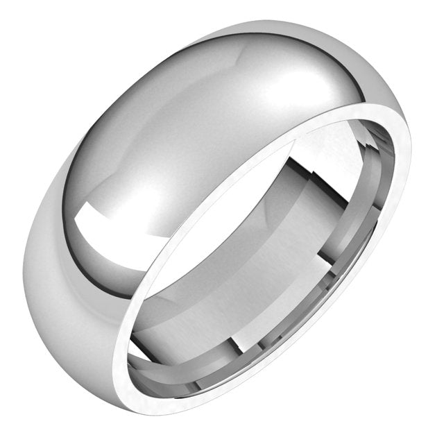Sterling Silver 7 mm Half Round Comfort Fit Wedding Band 1