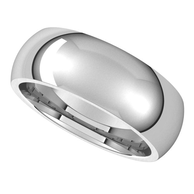 Sterling Silver 7 mm Half Round Comfort Fit Wedding Band 5