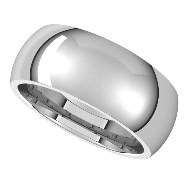 Sterling Silver 8 mm Half Round Comfort Fit Wedding Band 5