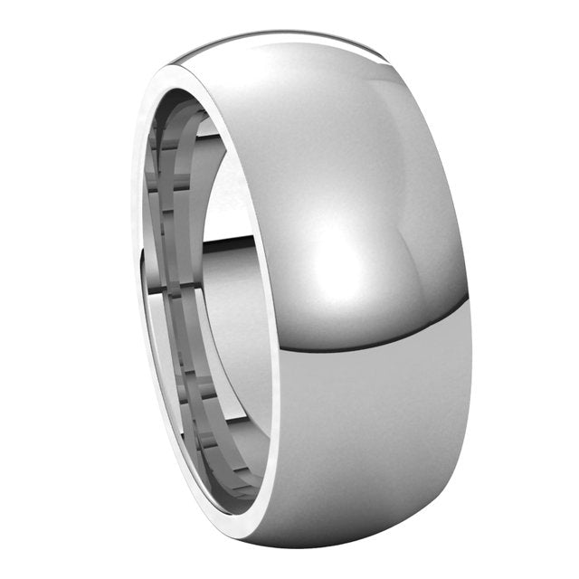 Sterling Silver 8 mm Half Round Comfort Fit Wedding Band 6