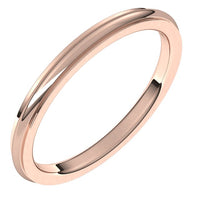 18K Rose Gold 2 mm Half Round Edge Comfort Fit Wedding Band 1