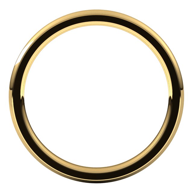14K Yellow Gold 2 mm Half Round Edge Comfort Fit Wedding Band 2
