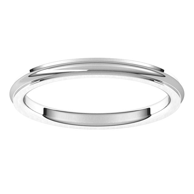 Sterling Silver 2 mm Half Round Edge Comfort Fit Wedding Band 3