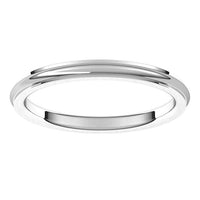 Sterling Silver 2 mm Half Round Edge Comfort Fit Wedding Band 3
