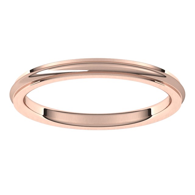 18K Rose Gold 2 mm Half Round Edge Comfort Fit Wedding Band 3