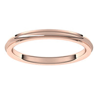 18K Rose Gold 2 mm Half Round Edge Comfort Fit Wedding Band 3
