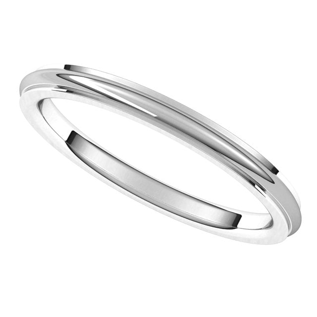 Sterling Silver 2 mm Half Round Edge Comfort Fit Wedding Band 5