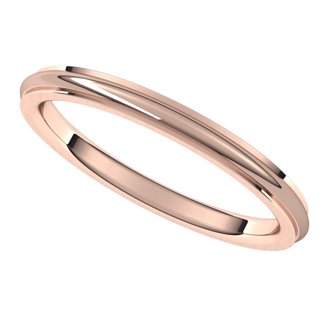 18K Rose Gold 2 mm Half Round Edge Comfort Fit Wedding Band 5