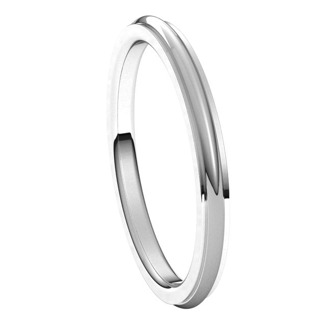 Sterling Silver 2 mm Half Round Edge Comfort Fit Wedding Band 6