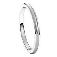 Sterling Silver 2 mm Half Round Edge Comfort Fit Wedding Band 6